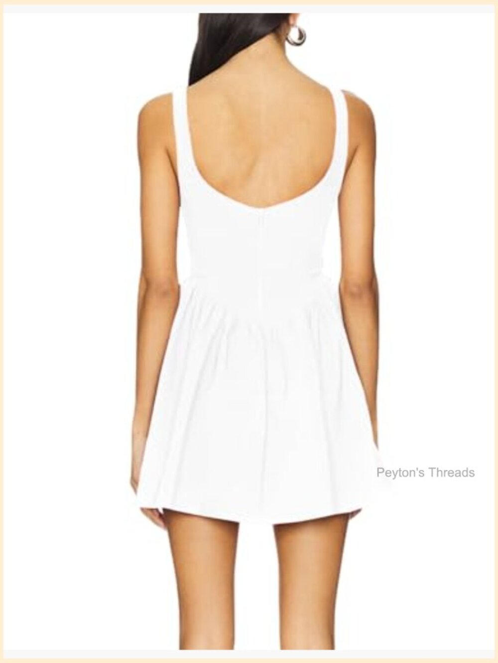 Sleeveless Square Neck A-Line Pleated Mini Dress Y2K - Picture 2 of 7